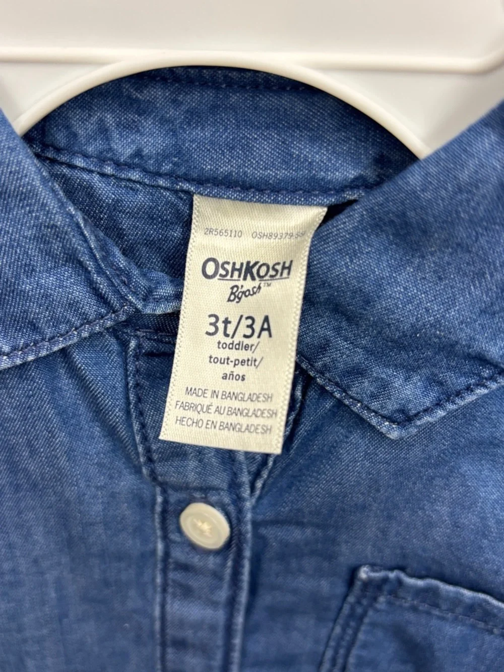 OshKosh B'gosh Light Blue Denim-Look Top with Navy Tulle Skirt 3T
